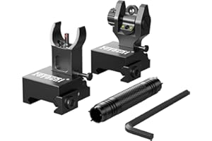 Feyachi S28 Flip Iron Sight con Herramientas de Ajuste, Miras Tácticas Plegables Delanteras y Traseras Sólo para Actividades Deportivas