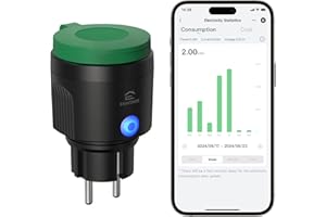 EIGHTREE Presa Smart WLAN Esterna, Impermeabile IP44, con Misurazione dell'Energia, Compatibile con Alexa, SmartThings e Google Home, Funzione di Timer, Telecomando e Controllo Vocale