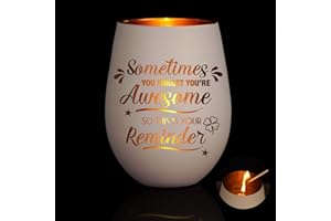 FUNISTREE Tea Light Candle Holders Secret Santa Gifts for Women, Christmas Glass Candle Holder Gifts, Unique Stocking Fillers for Her, Funny Xmas Presents for Women, Tea Light Holders with Engravings for Decor