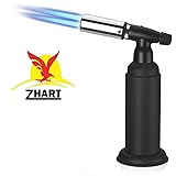 Zhart Blow Torch, Double Flame Culinary Torch Refillable Cooking Butane Torch Lighter with Adjustable Flame for BBQ, Crème Brûlée, Desserts, Baking, and Grilling, Butane Gas Not Included