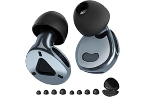 Dazhtu Tappi Orecchie Dormire,Tappi per le orecchie per la cancellazione del rumore,morbidi e riutilizzabili,in silicone,per protezione dell'udito,con 8 tappi,per Dormire,Lavoro,Studio (Blu nero)