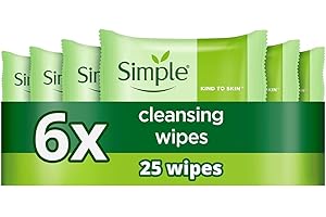 Simple Kind to Skin Bio-degradable Cleansing Wipes face wipes to remove waterproof eye make-up for sensitive skin 6x 25 wipes