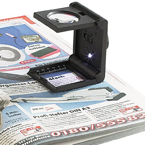 AGT 5-fach Mini-Lupe mit LED-Beleuchtung und Standfuß - 2