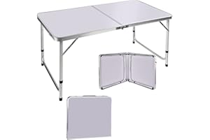 YOUSEAHOME Folding Desk Table with 2 Adjustable Height, 90CM Fold Up Study Writing Laptop Desk for Small Spaces Home Office Workstation, Lightweight Foldaway Outdoor Garden Table for BBQ Party Picnic Camping