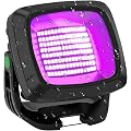 Lot de 2 projecteurs à lumière noire avec batterie, 6000 mAh, lampe UV rechargeable pour Halloween, affiche, fête, pêche, camping