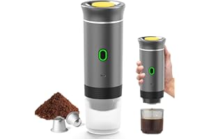 TTXSDYD Machine à Café Multi Capsules, 3 En 1 Cafetiere Expresso, 4 à 6 Minutes D'Auto-Chauffage, Petites Capsules, Grandes Capsules, Café Moulu, Cafetiere Portable Pour Bureau, Maison, Voiture (gris)