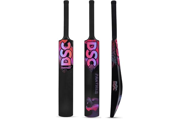 DSC Panther Plastic Cricket Bat - Ideal for Tennis and Gully/Turf Cricket Bat, Color - Black, Size - Full (15 Years and Above)