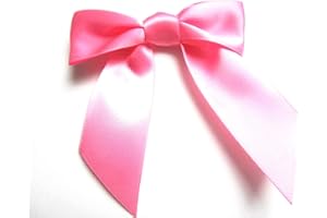 CaPiSo 25x Satin-Schleifen Handarbeit 9 x 10 cm (Rosa)