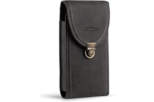 HUAZHIMAO Echt Leder Handy Gürteltasche Herren Handytasche Klein Gürtel Telefon Holster Guerteltasche Handy Tasche Gürtelclip für iPhone 15 Pro Max,14 Plus, Samsung Galaxy A54,S23+,S23 Ultra (Grau)