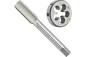 Aceteel 1/2"-28 UNEF HSS zestaw do kranu i matrycy, 1/2 x 28 UNEF kran do gwintu maszynowego i okrągły gwint matryca prawa ręka