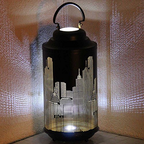 Gartenwindlicht Motiv: New York, 42cm grosses Windlicht Metal Laterne (3er-Set) - 4