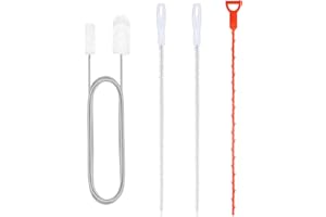 Amentalove 4PCS Drain Unblocker Tools, Shower Drain Unblocker Tools with 61inch Double-Sided Pipe Cleaner Brush, U-shaped Plughole Unblocker and 17.7inch Drain Hair Remover Tool for Kitchen Bathroom