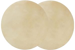 Fournyaa 2Pcs Buffalo Leather Bongo Drum Head Skin, 8.5 inch, Brown