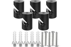 OASHISU Decentratore a V da Soffitto per Cavi Elettrici, Decentratore a Soffitto, Decentratore Cavo Elettrico, Decentratore Lampadario, Gancio da Soffitto o Parete, Fermacavo, 5 PEZZI (NERO)