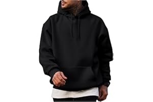 CSYX Hoodie Herren Sweatshirt mit Kapuze Pullover Freizeit Hoody mit Taschen Einfarbige Oversize Kapuzenpullover Langarmshirt Casual Hoodies Männer Kapuzenpulli Basic T Shirt Sweatjacke Arbeitspullover