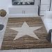 Produktbild Heatset Trendiger Kurzflor Teppich Sternmuster Meliert in Beige Braun 80x250 cm