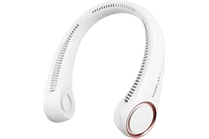 Morelax Neck Fan, Portable Neck Fan,Hands Free Bladeless Mini Fan with 360°Cooling Airflow, 3 Speeds Adjustable,Ultra Quiet W
