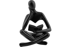 JOYIAL Craft Thinker Statue Stable Resin Desktop Stylish Home Decor Abstract Sculpture,for Home Office Bookshelf Desktop Decor(size:left reverie)