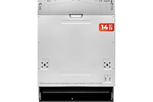 EVVO Lavavajillas integrable Di.2, Ancho 60 cm, Capaciadad para 14 Cubiertos, Programa Rápido de 30 Minutos, 8 Programas, Bandeja superior Ajustable, Programa Media Carga, Acabado Inox