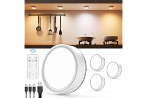 VLOEE Spot LED Sans Fil Rechargeable - 2400mAh 3 Couleurs Lampe de Placard USB avce Télécommande Spot LED Vitrine autocollante Lumiere Cuisine Sous Meuble Sans Fil Eclairage Armoire Pile veilleuse Adhesive