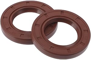 VekAuto Universal Oil Seal TC Double Lip W Steel Spring Seal Ring Rotary Shaft Seal 30x50x7mm High Pressure FKM Rubber Brown 2 Pcs
