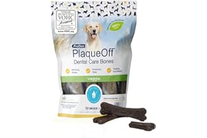ProDen PlaqueOff Kauknochen für Hunde Zahnpflege, Pack mit 13 Knochen, Dental Sticks für mittelgroße und große Hunde, Dental Knochen für Plaque und frischen Atem, Gemüse