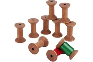 PH PandaHall 10 pz Bobina di Legno Bobina di Filo Vuota Bobina di Filo per Cucire e Ricamo in Legno Bobine di Nastro in Legno Nastri per Tessitura di Filo Tessile per Artigianato e Ornamenti 4.8x3 cm