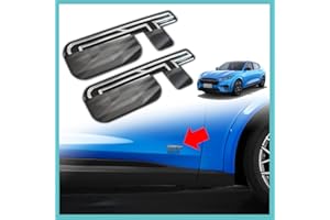 AOSKonology for Mach E GT Metal Emblem Accessories,3D Metal Badge Glossy Black Front Lower Door Decoration Sticker Compatible with Mustang Mach-E 2021 2022(2 PCS)