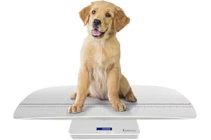 Adamson A50 Báscula para mascotas y bebés - Báscula digital para gatos, perros, conejos, cachorros, niños, adultos - Ideal para bebés prematuros - Hasta 100 kg