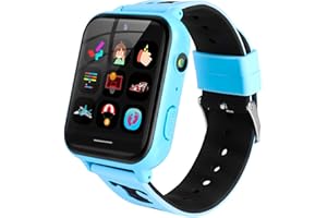 OKYUK 4G Smartwatch für Kinder, GPS-Tracker, mehrere Desktop-Stile zur Auswahl, Zwei-Wege-Anrufe, Bildkompetenz, SOS, WLAN, wasserdichter Touchscreen für 4–12 Jungen und Mädchen (Blau) (A2 Blau)
