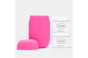 Fussy - Natural Refillable Deodorant - Hot Pink Case & Coconut Scent (2 x 40g) - Aluminium Free - 24 Hour Protection - Coconut, Almond & Vanilla- Vegan & Cruelty Free - Natural & Effective