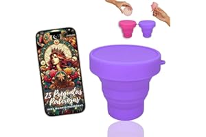 FEMINATURAL Esterilizador Copa Menstrual. Vaso Esterilizador Copa Menstrual y Disco Menstrual, Esterilización en Microondas Silicona Tamaño Grande- 200 ml-, Hervidor Copas MenstrualesPlegable. (Morado)
