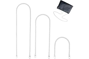 ChanraingYee 3 Pcs Kette für Tasche 40 cm/80 cm/120 cmTaschenkette Silber Silberkette Riemen für Umhängetasche Clutch Schulterriemen für Taschen Handykette Silber Handtasche Riemen Bag Chain (Silber)