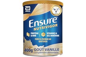 Ensure NutriVigor - Complément alimentaire avec protéines, 27 vitamines et minéraux et HMB - Pour une alimentation saine et équilibrée - Vanille- 1 x 400 g