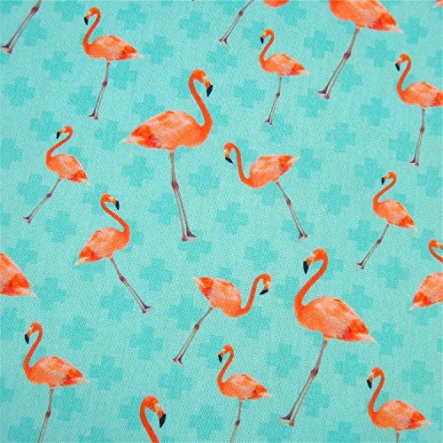 0,5m Dekostoff Flamingos 80% Baumwolle 20% Polyester Meterware 140cm breit