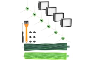 SOBEAU Bürsten Ersatzteile für iRobot Roomba E & I Serie, Zubehör kompatibel mit E5 E6 i7 i7+ i3 i3+ i4 i4+ i6 i6+ j7 j7+ i8 i8+,14-teiliges Set Ersatzteile 1 Paar Multibodenbürste, 4 Filter, 6 Seitenbürsten
