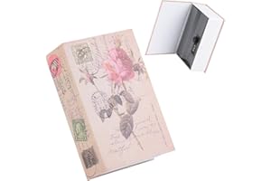 Diyeeni Simulation Book Safe Box Creative Book Safe Box Money Jewelry Collection Storage Case with Combination Lock,Apply to the home, office, shop, school dormitory, and personal space. (Rose)