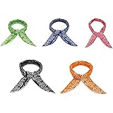 Novawo Pack of 5 Summer Instant Cooling Scarf Bandana Fast Cool Neck Wrap Ice Headband Random Colors Dispatched