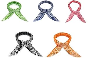 Novawo Pack of 5 Summer Instant Cooling Scarf Bandana Fast Cool Neck Wrap Ice Headband Random Colors Dispatched