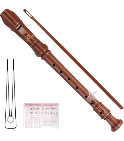 Flûte à Bec Soprano En Bois Érable - Style Allemand 8 Trous - Parfaite Pour Débutants Avec Kit Nettoyage