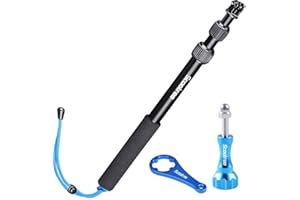 Smatree SmaPole S1 Teleskopstange, Aluminiumlegierung, Kompatibel mit GoPro Hero 13/12/11/10/9/8/7/6/5/4/3, OSMO Action, AKASO, Insta360 u.a.