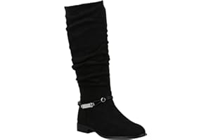 stiefelparadies Damen Klassische Stiefel mit Blockabsatz Flandell