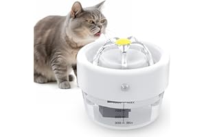 Jewyow 1L Fontaine à Eau sans Fil pour Chat, 1000mAh Fontaine à Eau pour Chat, Ultra Silencieuse, 2 Modèles, Débit d'eau de 25s, Capteur de Mouvement 120° pour Chats, Chiens