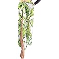 Sarongs for Women Beachwear, Long Beach Wrap Leaf Printed Bikini Sarong Wrap Chiffon Bikini Coverup Skirt Swim for Travel Swimming Summer Holiday Beach Pool