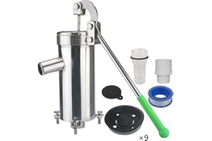 NONOTSE Pompe à eau, pompe manuelle, pompe à eau de fontaine de pompe en acier inoxydable de tuyau droit, pompe d'aspiration d'eau de maison pompe à pression manuelle (Couleur: F)