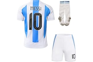 Hawkara Argentina #10 Heim Copa-American Fußball Kinder Trikot Auflage Shorts Socken Set Jugendgrößen