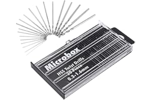 Mesee 20 Stück Spiralbohrer Bits Set, 0,3–1,6 mm HSS Mini-Mikrobohrer Set, Handbohrer Mini Bohrmaschine Pin Vise Hss Twist Drill für DIY Drilling, Model Making, Handbohrmaschine Metal Wood