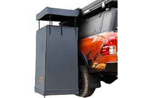 SAN HIMA SanHima Awning Shower Tent with Roof - Car Side Shower Room w/LED Light, Camping Waterproof Portable Privacy Shelter Bathroom Overland