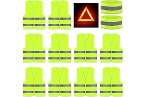 Oyayubi Hi Vis Vests, High Visibility Jackets Standard Size, Hi-vis Reflective Safety Vest for Men, Women, Neon Yellow/Green Colour, for Traffic Work, Construction, Running, Security, Guard, Unisex