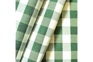 STOFFKONTOR Dekostoff Outdoorstoff kariert Stoff Meterware Grün-Weiss
